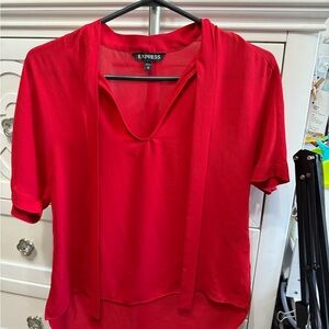 Red Express Tie-Neck Blouse/Top
